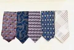 シルク100% ネクタイ5本セット