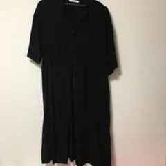 AS KNOW AS PINKY 半袖シャツワンピース ブラック