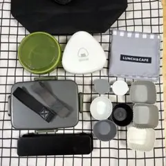 スケーターランチボックスなどまとめ売り お弁当箱 ランチバッグ　モノトーン　白黒のサムネイル