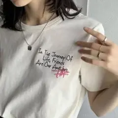 クラシカルエルフ XL ロゴ刺繍 Tシャツ 半袖 アイボリー レディースのサムネイル