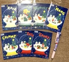 BT21 ファミマ ランダムブロマイド、ジェットストリームボールペン セット