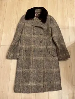 WEEKEND MaxMara ヘリンボーン ファー襟 ロングコートのサムネイル