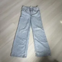 H&M ワイドレッグ デニムパンツ ライトブルー EUR36