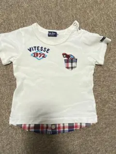 ミキハウス　BLACK bear 白デザインTシャツ　90センチ