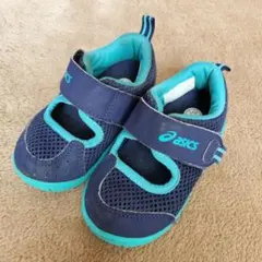 asics アシックス　ベビー　サンダル 13.5cm ネイビー/ターコイズ