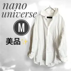 nano universeホワイト長袖シャツ　ブラウスM コットン　ユニセックス