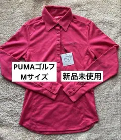 PUMA ゴルフウェア　ピンク 長袖ポロシャツ Mサイズ