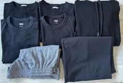 未着用品あり【計7点】ユニクロ・GU まとめ売り 黒・グレー シンプル 半袖