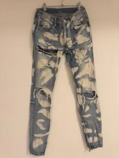 mnml 迷彩ダメージスキニーデニム　31