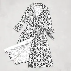 ダイアンフォンファステンバーグ ラップワンピース 幾何学模様 黒白 4