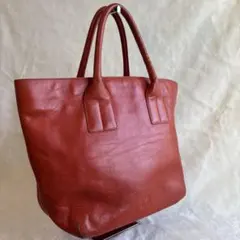 ヒロフHIROFUオレンジトートバッグ本革 レザーイタリア製A4サイズ可能Hロゴ