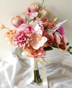 No.2534 クラッチブーケ　ブートニア　ブライダル　韓国風ブーケウェディング