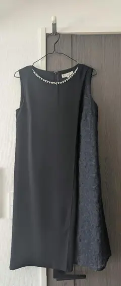 ​【値下げ】KUMIKYOKU PRIER ビジュー付 レース切替 ワンピース