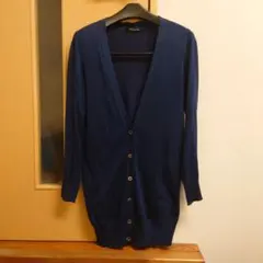 UNITED ARROWS 長袖カーディガン ネイビー　コットンシルクのサムネイル