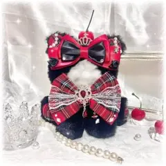 響花ページ おすわり ぬい服 おすわりぬい服 ぬい服 着ぐるみ ちびぐるみ 地雷系 黒×ピンク