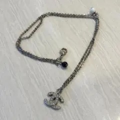 CHANEL シャネル 08P ココマーク スター ラインストーン ネックレス 