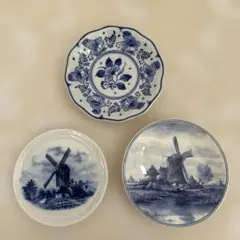 デルフト　小皿　飾り皿　3枚