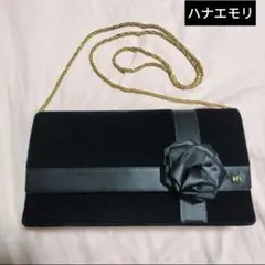 【美品】ハナエモリ パーティーバッグ ブラックフォーマル