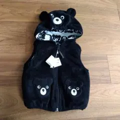 リバーシブルDOUBLE.B クマフード付きベスト