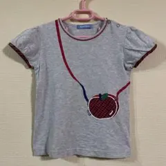 familiar Tシャツ　120サイズ チェック　りんご　だまし絵のサムネイル