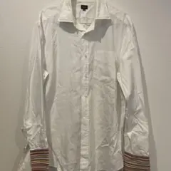 Paul Smith XL ホワイトワイシャツ ストライプカフス　ワイシャツ