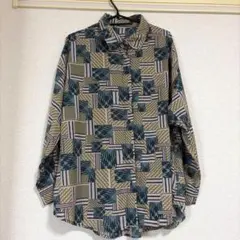 幾何学模様シャツ Mサイズ INGNI