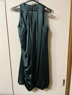 MAITRESSE ノースリーブ ダークグリーン ワンピース