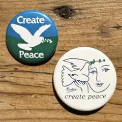 00's Vintage　ヴィンテージ　アメリカ製　メッセージ　缶バッジ　２個