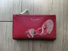 kate spade 二つ折り財布 赤