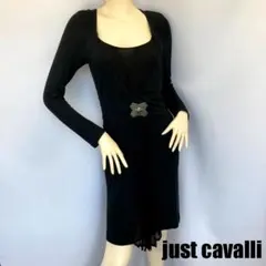 just cavalli ジャストカヴァリ ウールストレッチ 長袖ワンピース
