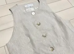 【ZARA】ラスティックベスト ノースリーブ ライトベージュ 9-11号 M