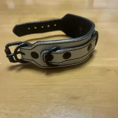 レザーベルト ホワイト ブラック スタッズ付き
