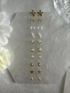 耳ツボジュエリー20粒　ハンドメイド　ゴールド パール