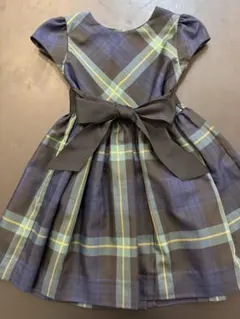 ラルフローレン　ワンピース　子供　ネイビー系チェック柄ワンピース