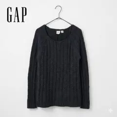 GAP ギャップ ローゲージニット セーター スクープネック XXS ブラック