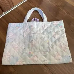 ユニコーン柄キルティング手提げ袋