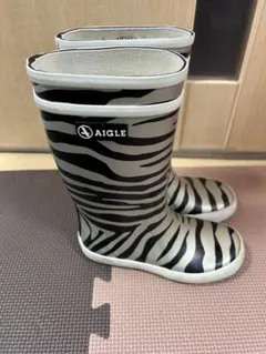 AIGLE エーグル　ゼブラ柄 長靴　18cmのサムネイル