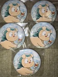 忍たま乱太郎 ヘムヘム缶バッジ 5個セット & アクリルスタンド