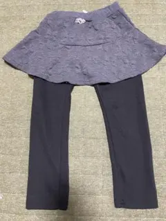 スカッツ スカート付きレギンス グレー ブラック キッズ 女の子
