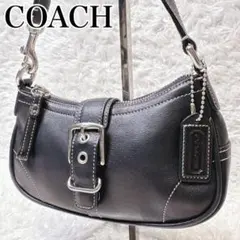 COACH コーチ ソーホー ブラック アクセサリーポーチ ハンドバッグ レザー