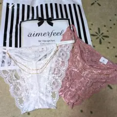 aimerfeel ハートジュエリー チェーン ハーフバックショーツ　2枚セット