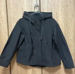 GU ブラック マウンテンパーカー フード付　Aラインマウンテンパーカ　Sサイズ