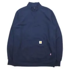 carhartt ルーズフィット ハーフジップ スウェット M ネイビー 難燃性