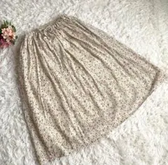 サマンサモスモス ロングスカート フレアスカート コットン ギャザー 花柄 F