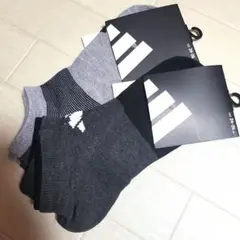 新品アディダスグレー系ソックス 2足セットメンズ24~26cm