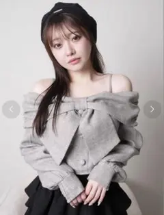 LIP SERVICE リボンオフショルロングスリーブトップス