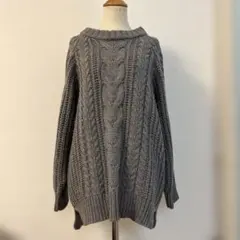 HEART MARKET グレー ケーブル編みニット　ハートマーケット