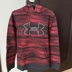 Under Armour ストライプ柄パーカー 赤黒　サイズYLG150