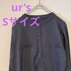 ur's コンパクトベーシックニットカーディガン　チャコール　薄手　短丈のサムネイル