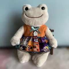 かえるのピクルス服　ビンドール パープル　ハロウィン柄ワンピース
